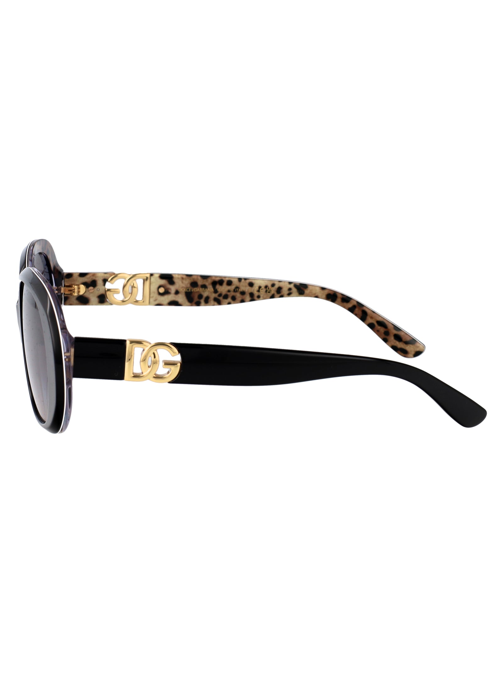 DOLCE & GABBANA Stylish Leopard Print Acetate Sunglasses for Women