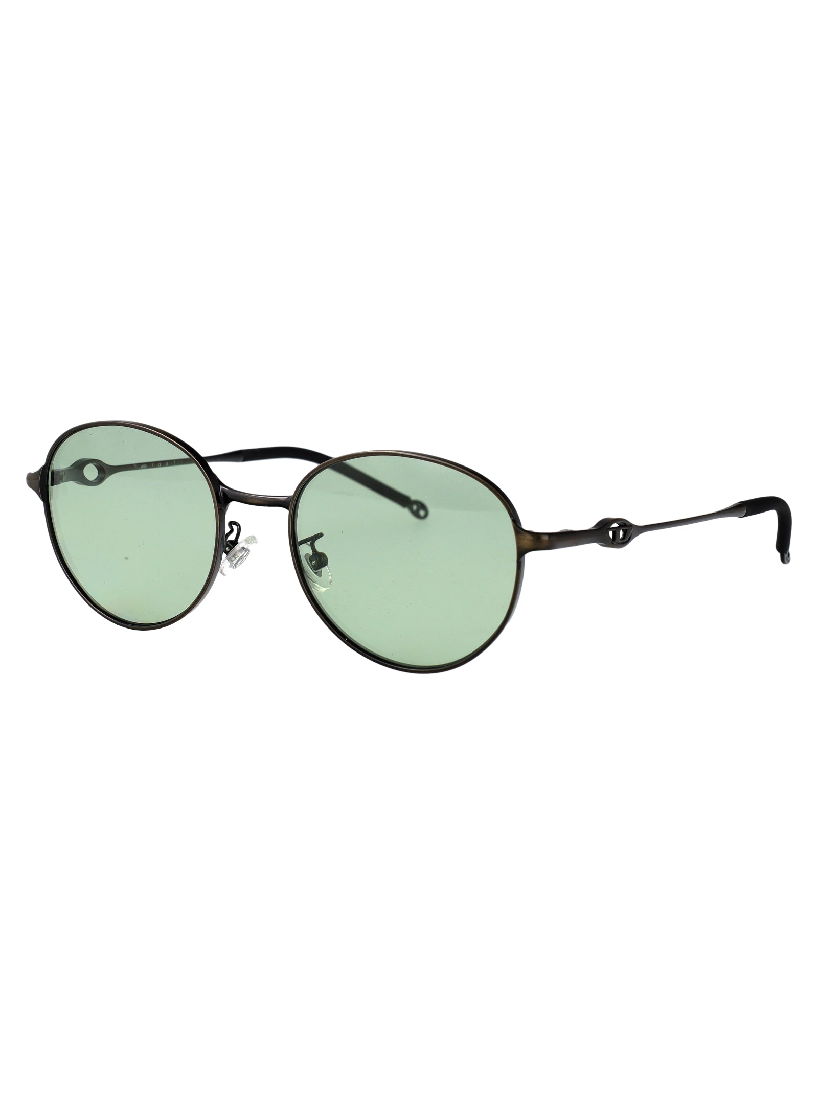 DIESEL Brushed Light Grey Green Metal Sunglasses for All