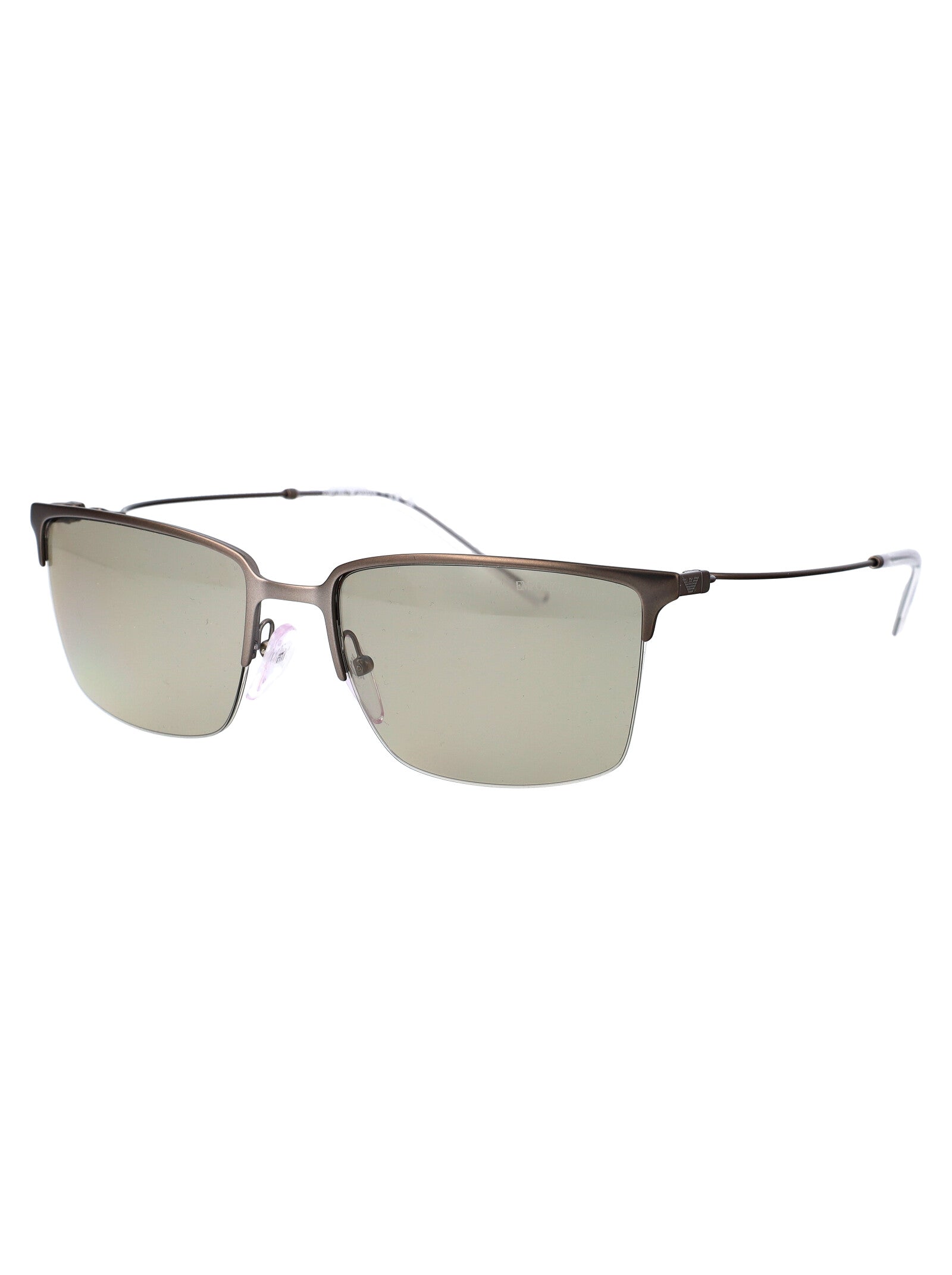 EMPORIO ARMANI Matte Gunmetal Metal Sunglasses for Men