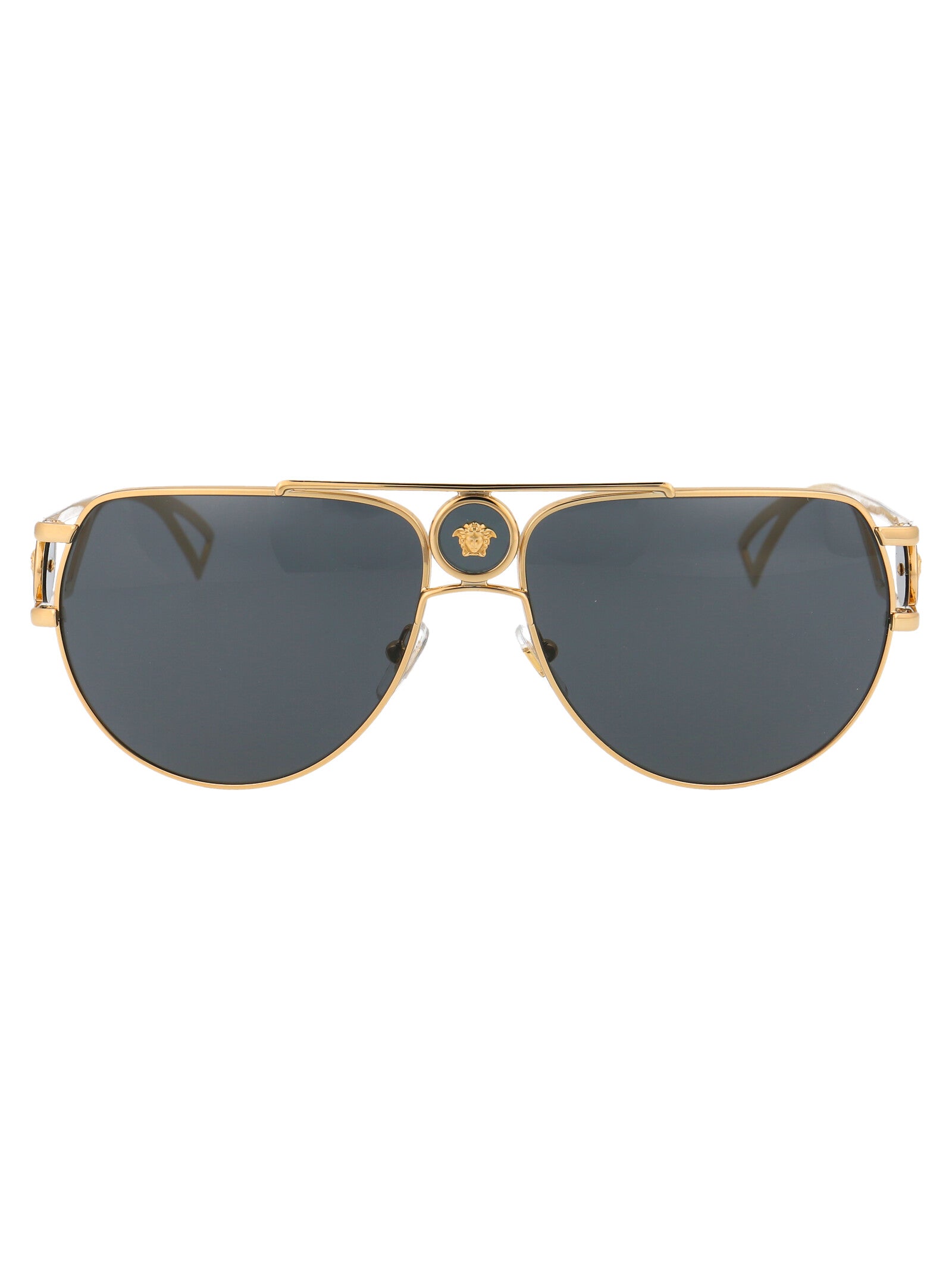VERSACE Gold Metal Sunglasses for Men - SS25 Collection