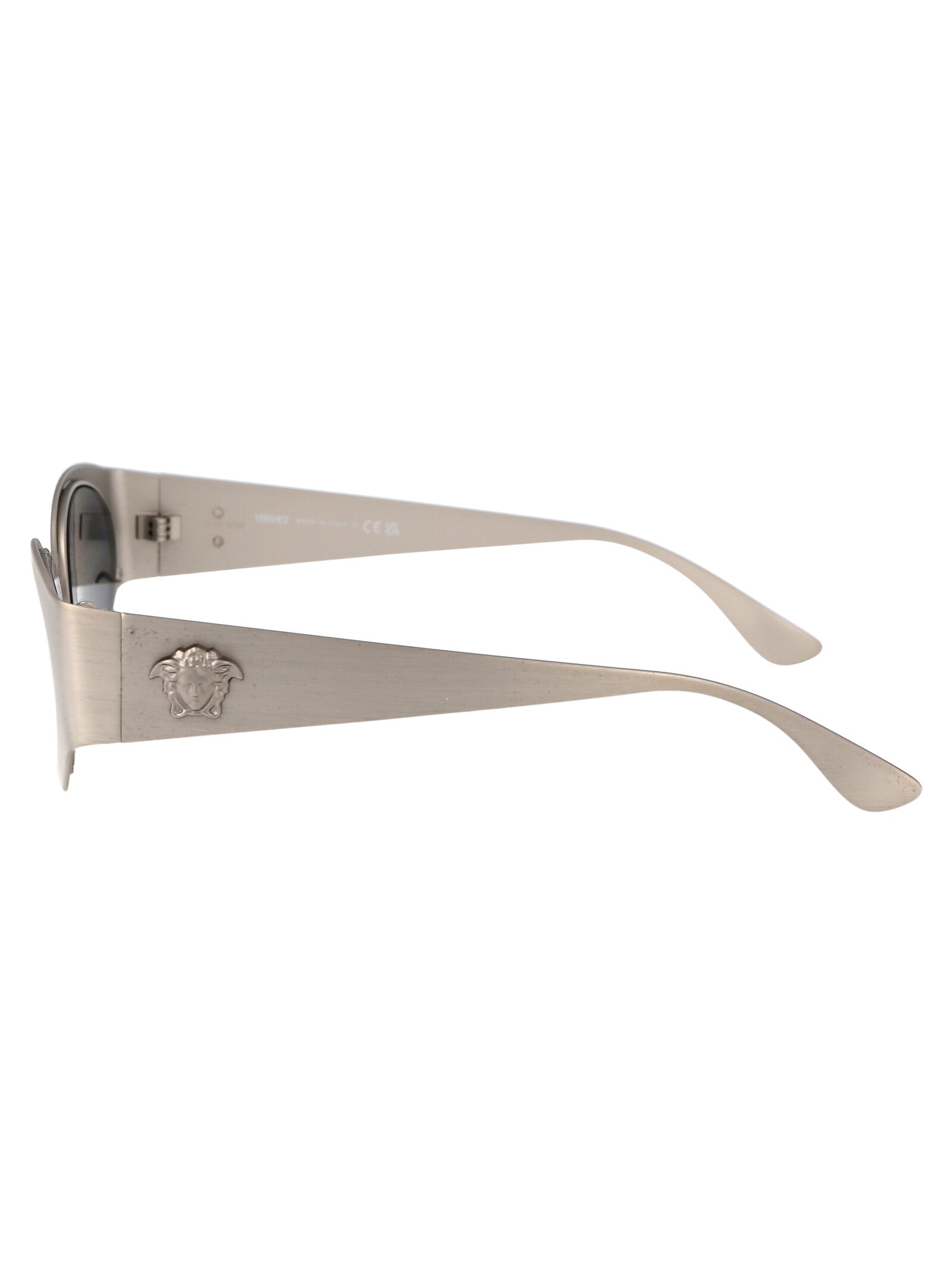 VERSACE Matte Silver Metal Sunglasses for Women