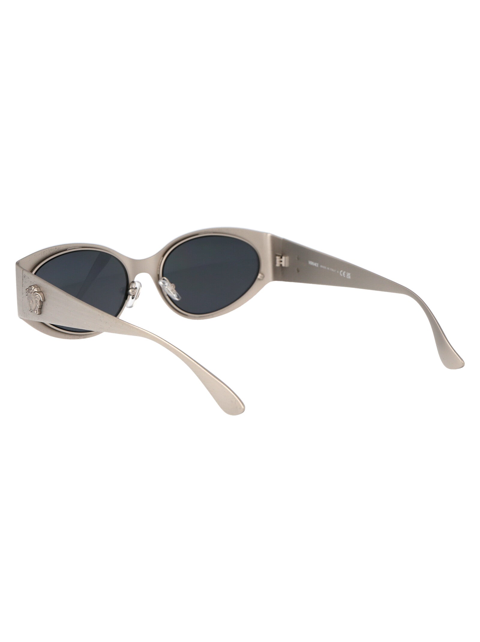 VERSACE Matte Silver Metal Sunglasses for Women