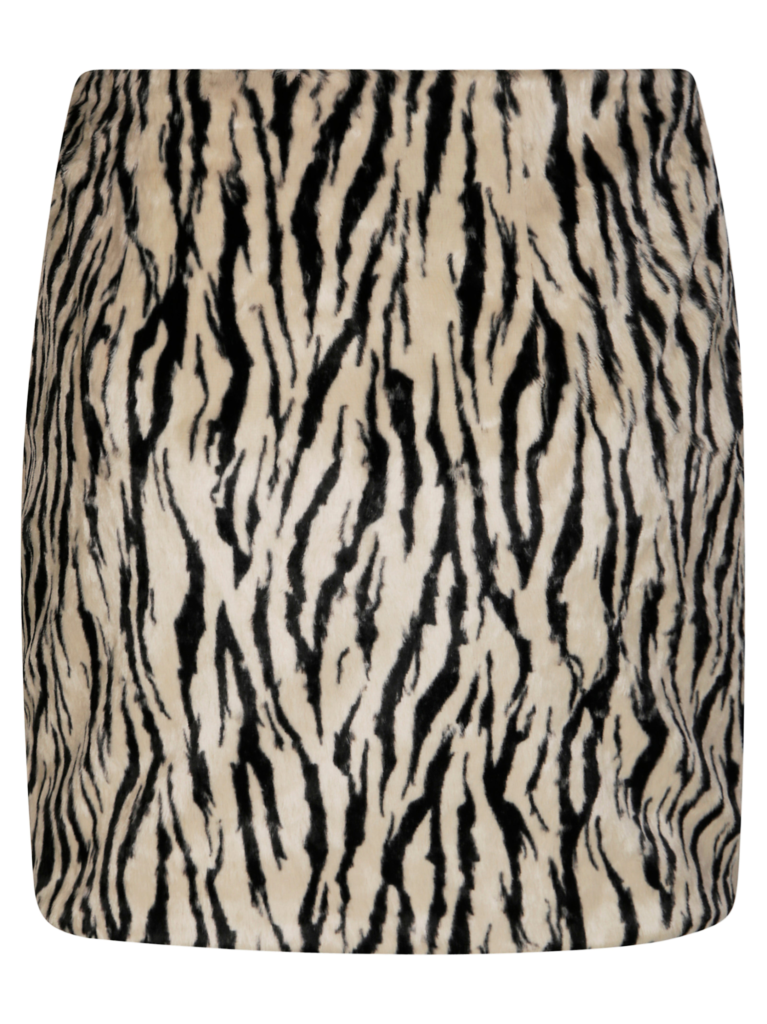 ROTATE Stylish Printed Faux Fur Mini Skirt for Men