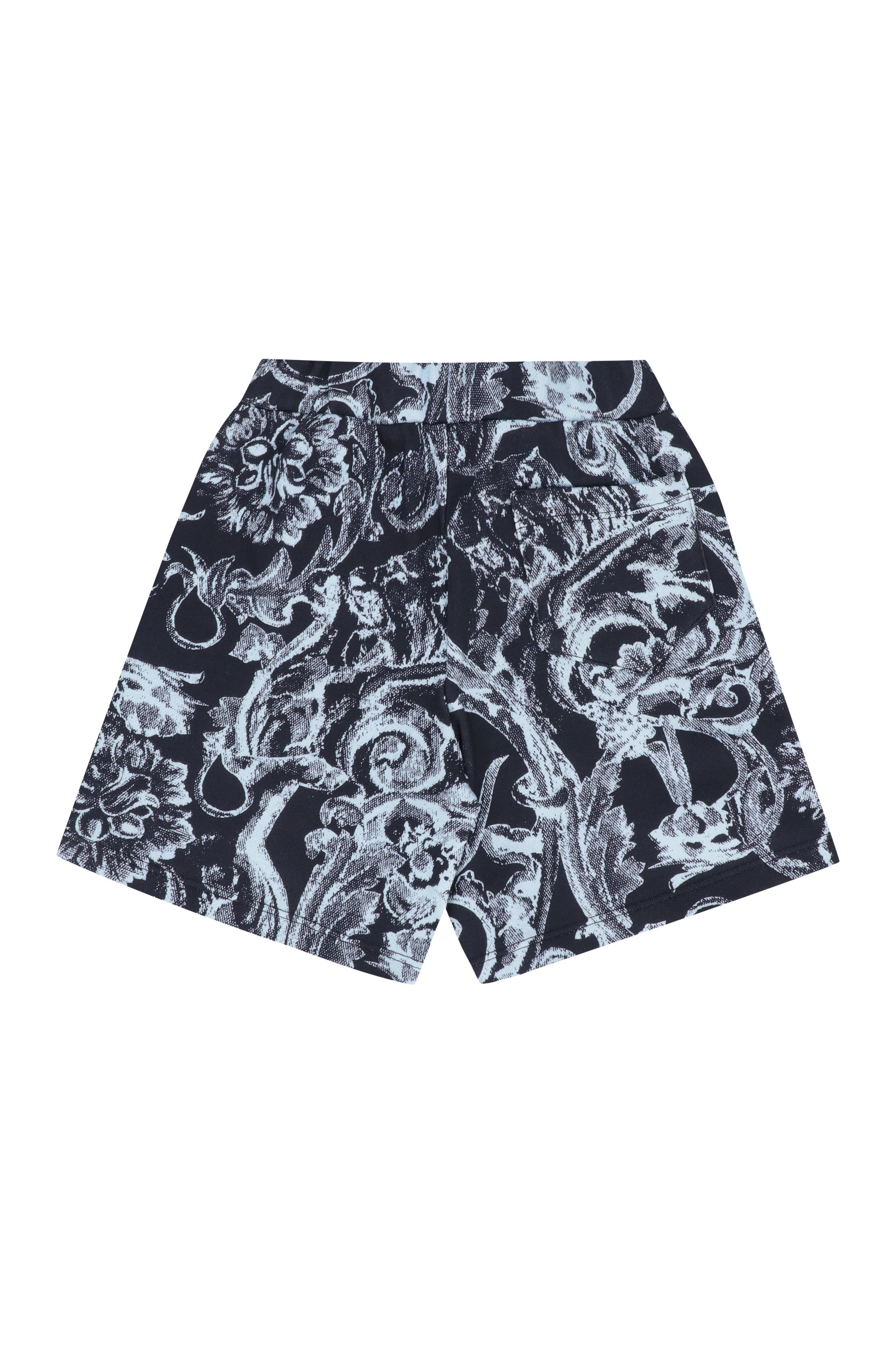 YOUNG VERSACE Baroque Print Cotton Shorts for Boys - SS24