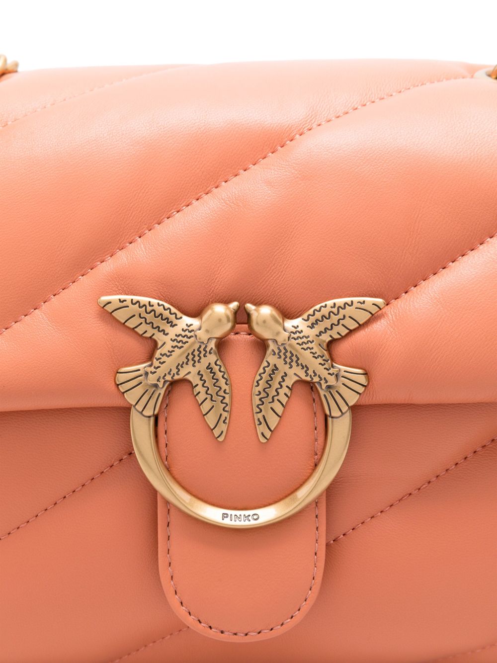 PINKO Elegant Leather Handbag with Chain-Link Strap