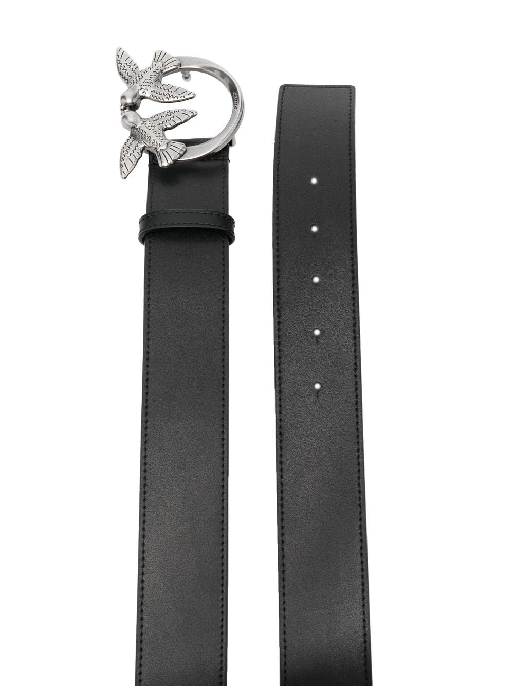 PINKO Genuine Leather Stylish Belt with Logo Buckle - Adjustable Fit