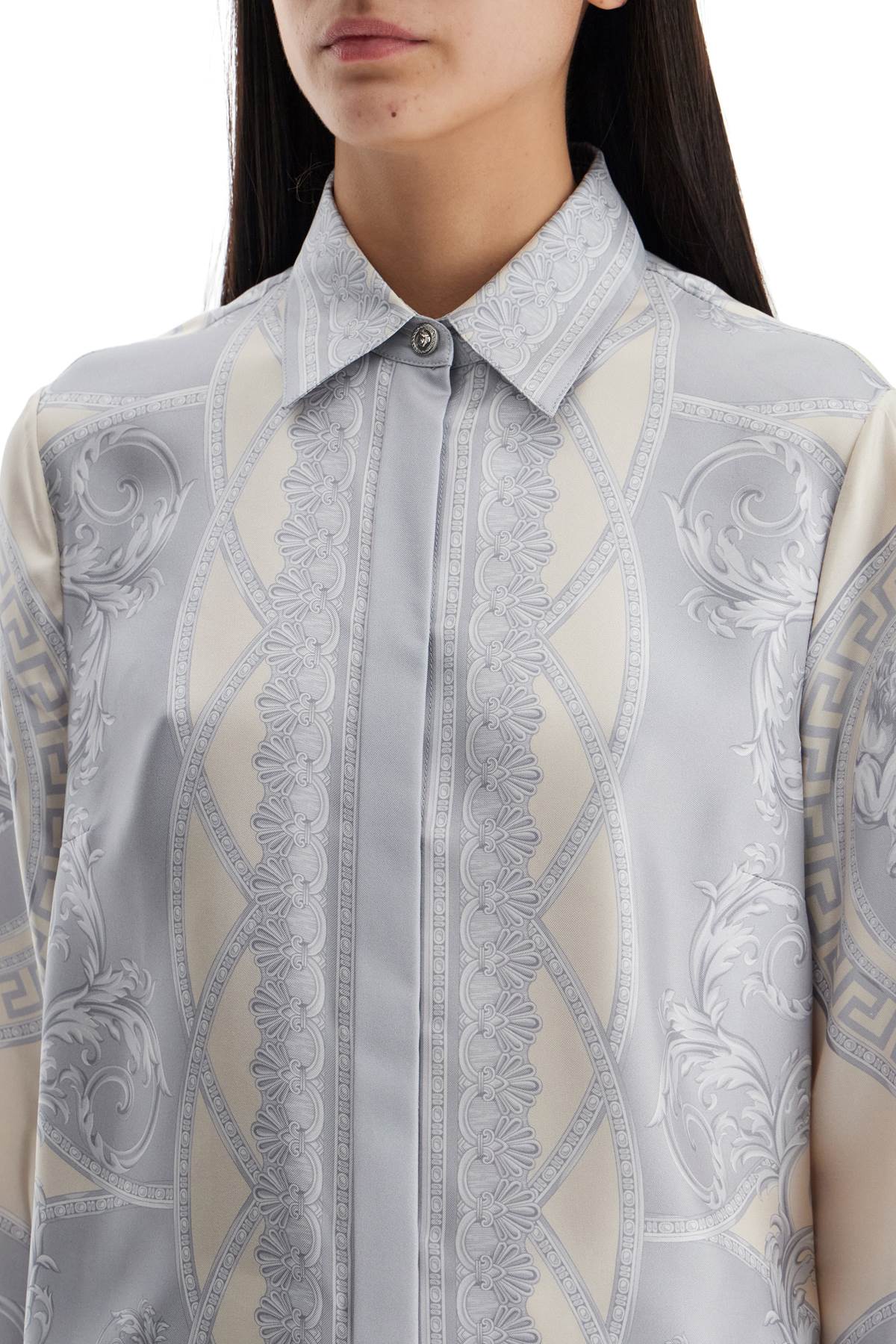 VERSACE Silk Shirt with All Over Print