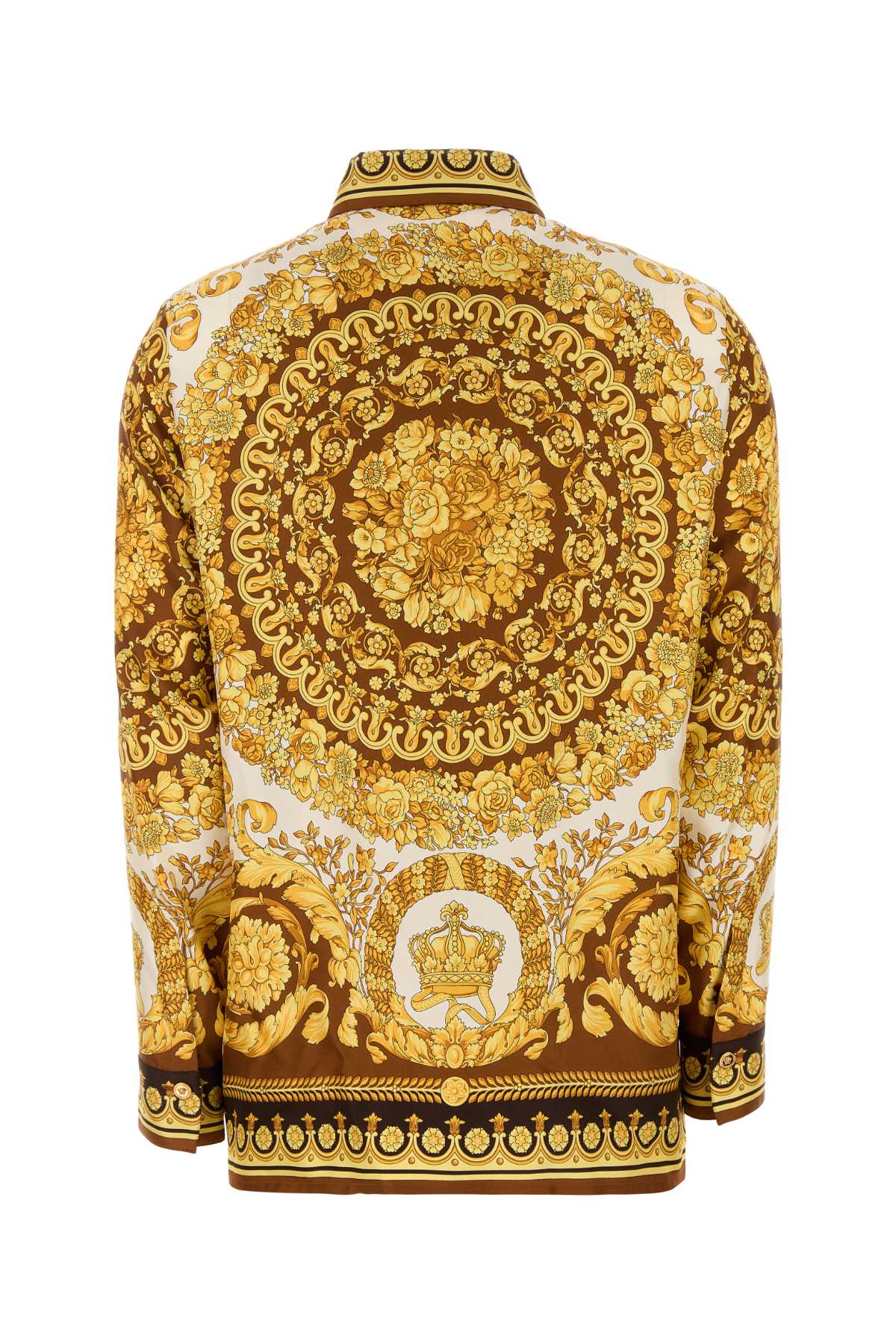 VERSACE Baroque Print Silk Dress Shirt for Women