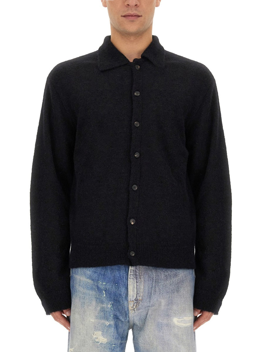 OUR LEGACY Fuzzy Alpaca Blend Polo Shirt