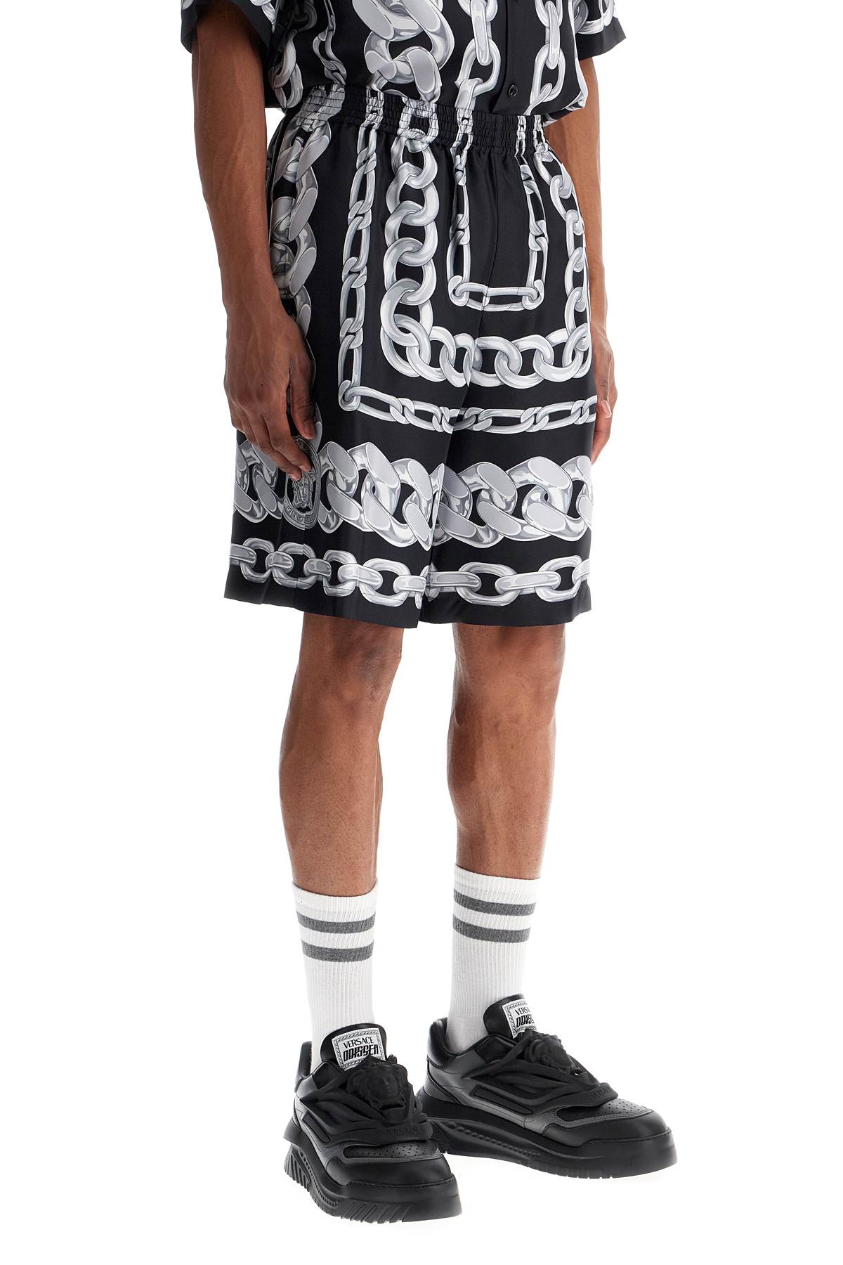 VERSACE Silk Printed Bermuda Shorts