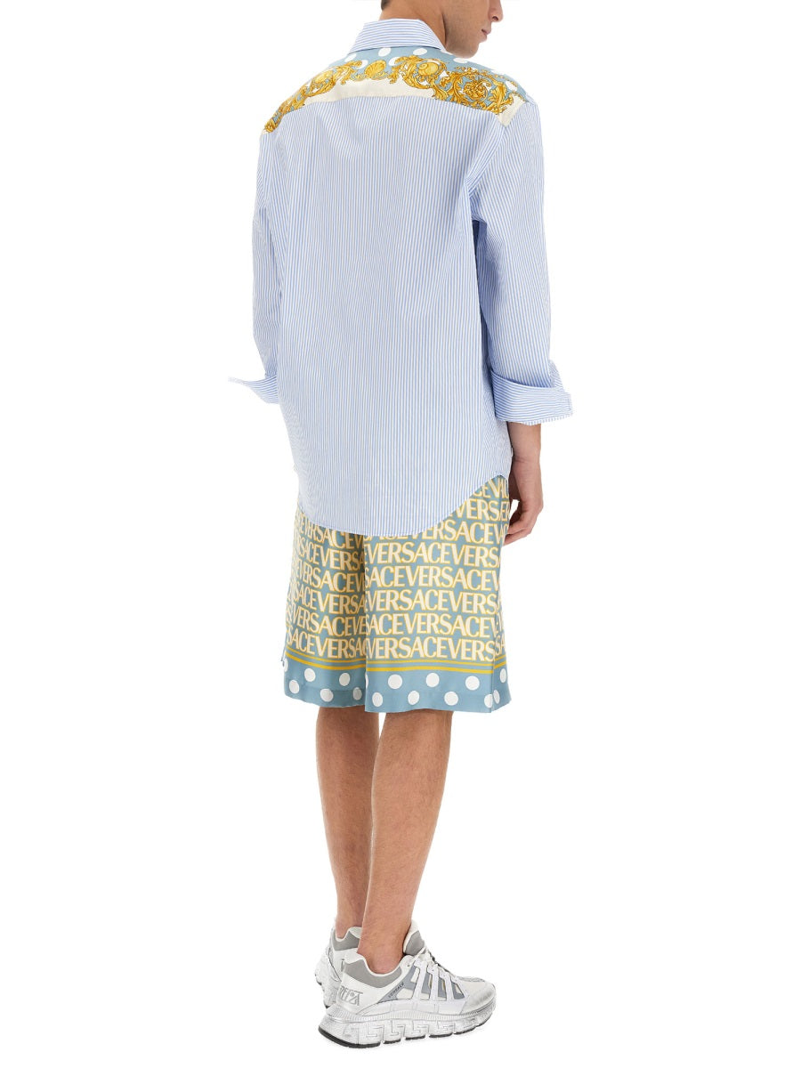 VERSACE Silk Logo Shorts - Regular Fit (Size 50)