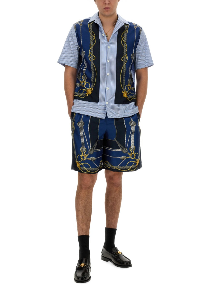 VERSACE Silk Logo Shorts - Regular Fit (Size 50)