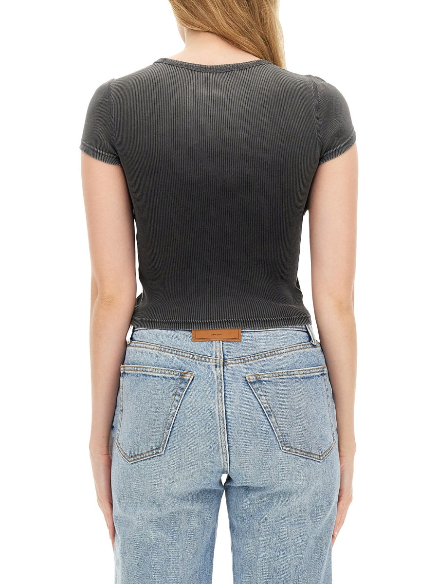 ALEXANDER WANG Rhinestone Logo T-Shirt - Slim Fit