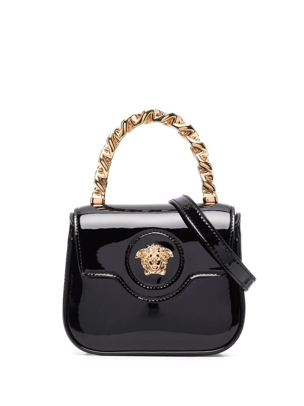 VERSACE Mini Tracolla Vernice Crossbody Bag