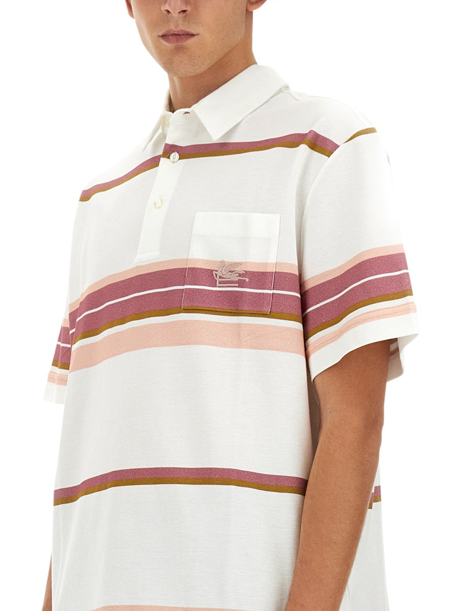 ETRO Regular Fit Polo Shirt with Pegasus Embroidered - Size L