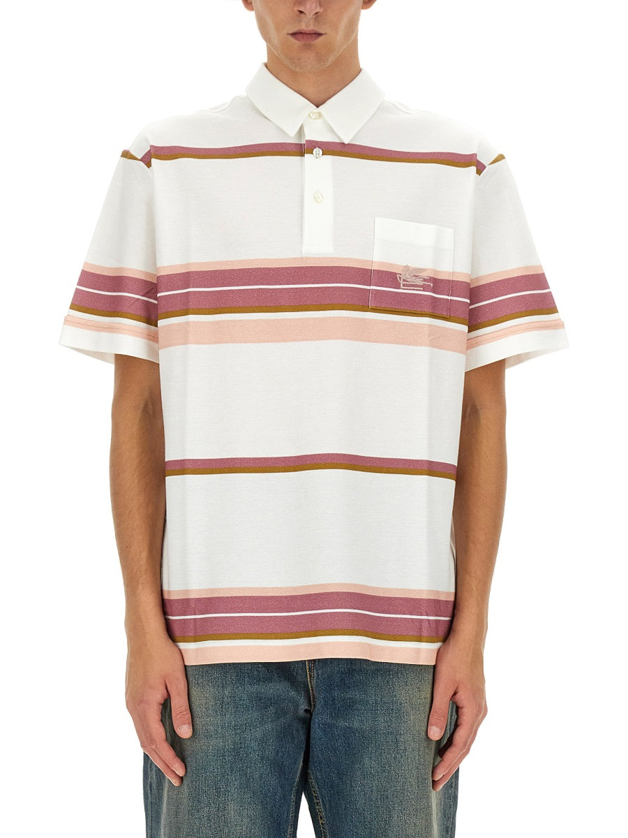 ETRO Regular Fit Polo Shirt with Pegasus Embroidered - Size L