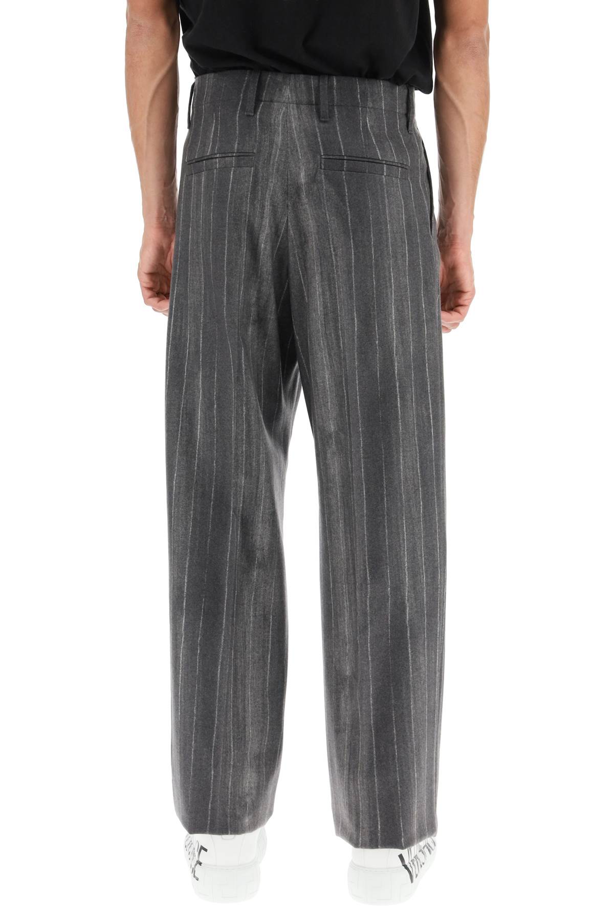 VERSACE Men's Stripped Wool Trousers