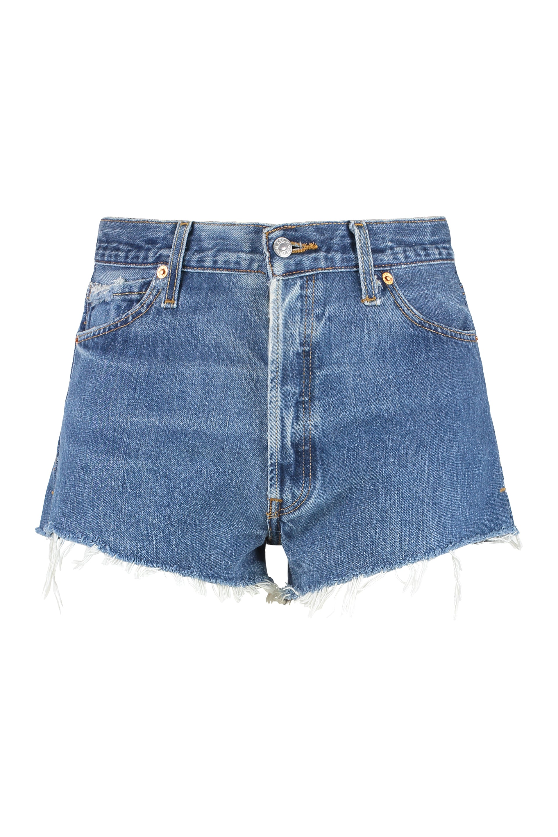 RE/DONE Distressed Denim Mini Shorts for Women