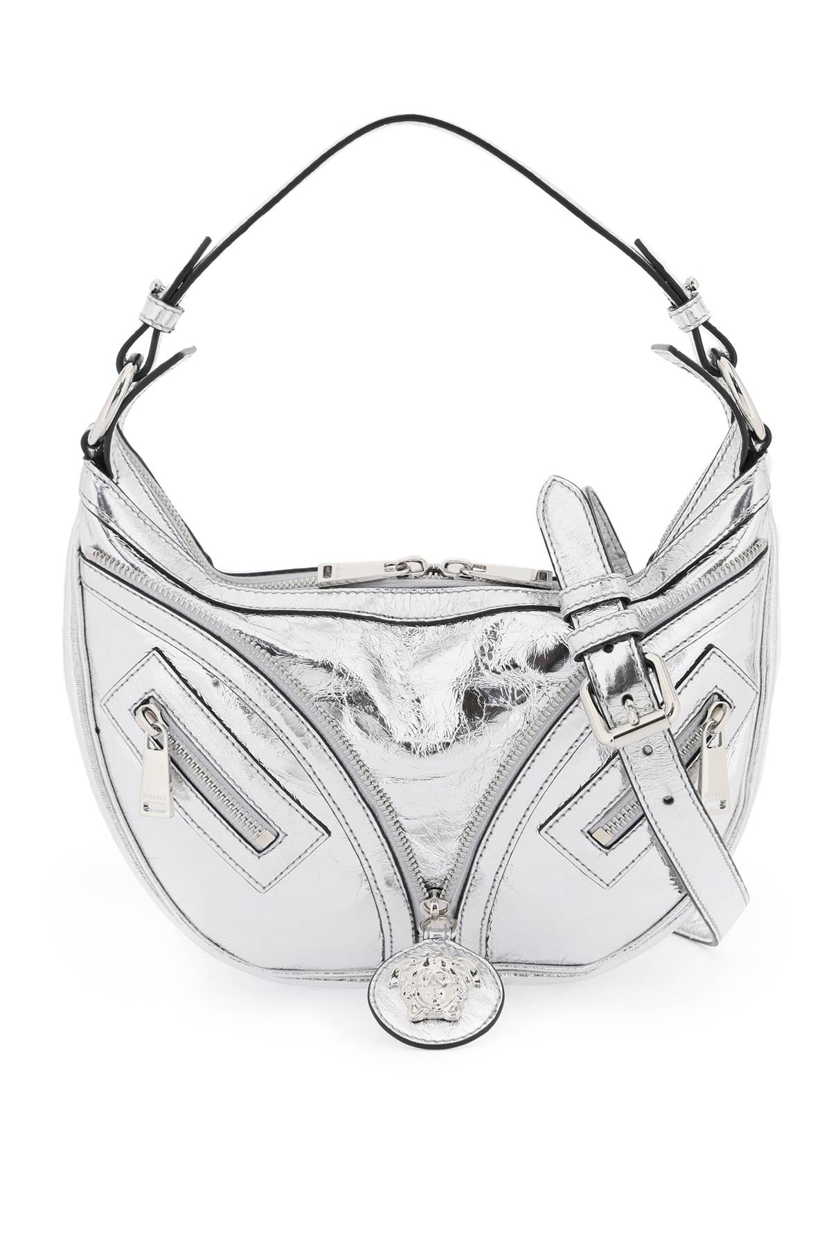 VERSACE Mini Metallic Leather Shoulder Handbag