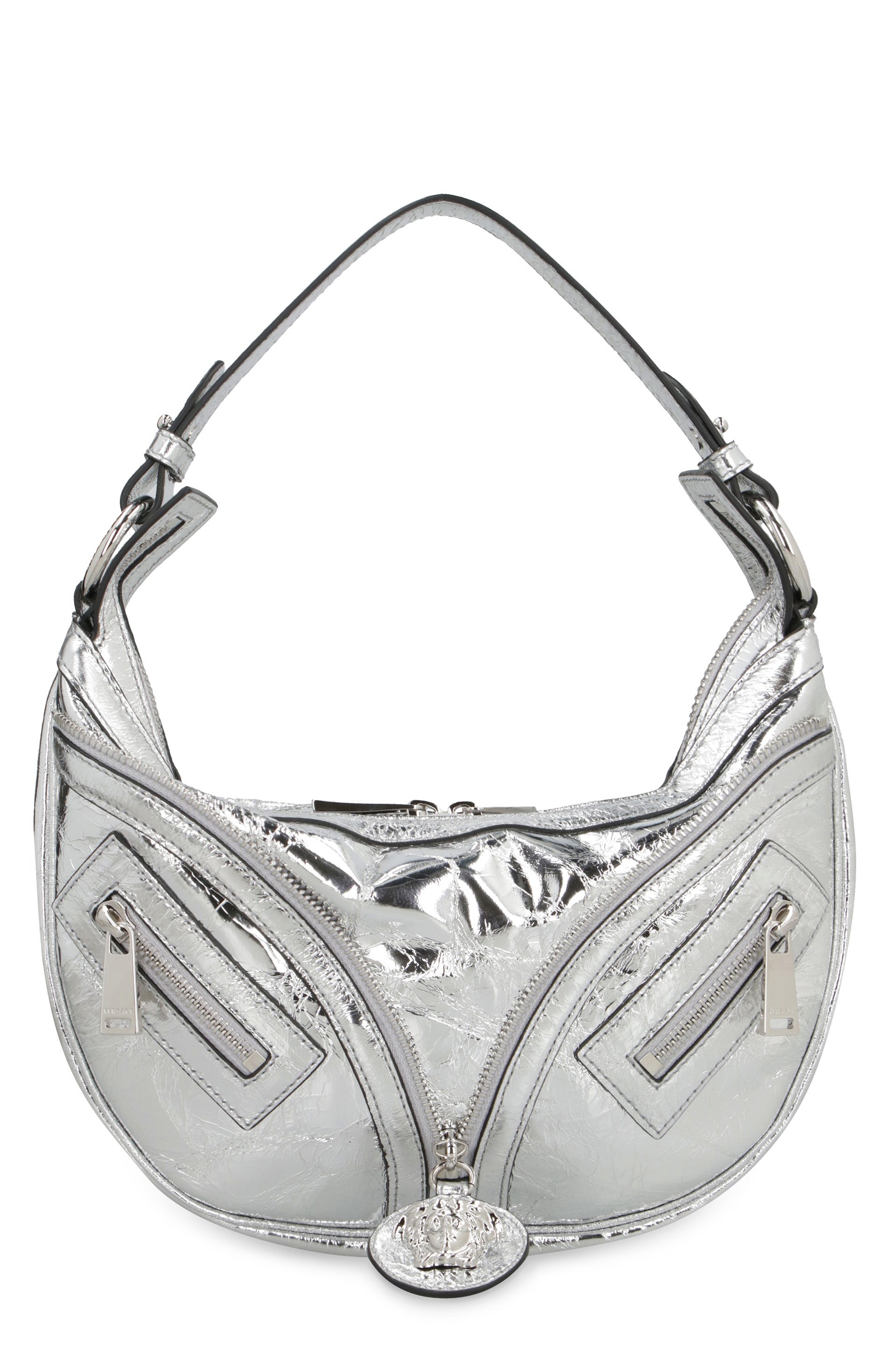 VERSACE Mini Metallic Leather Shoulder Handbag