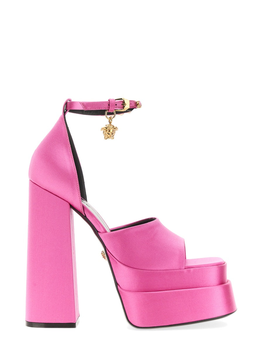 VERSACE Medusa Platform Sandals with 15.5 cm Heel