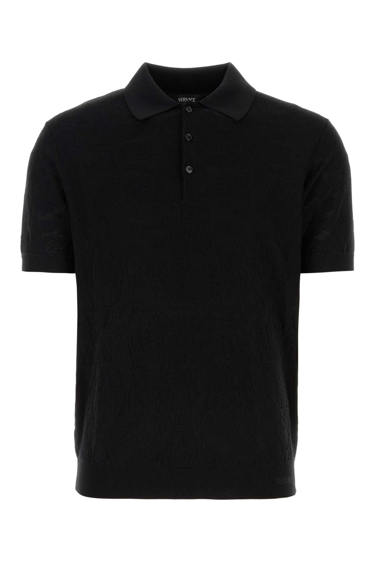 VERSACE Silk Blend Polo Shirt for Men - SS25