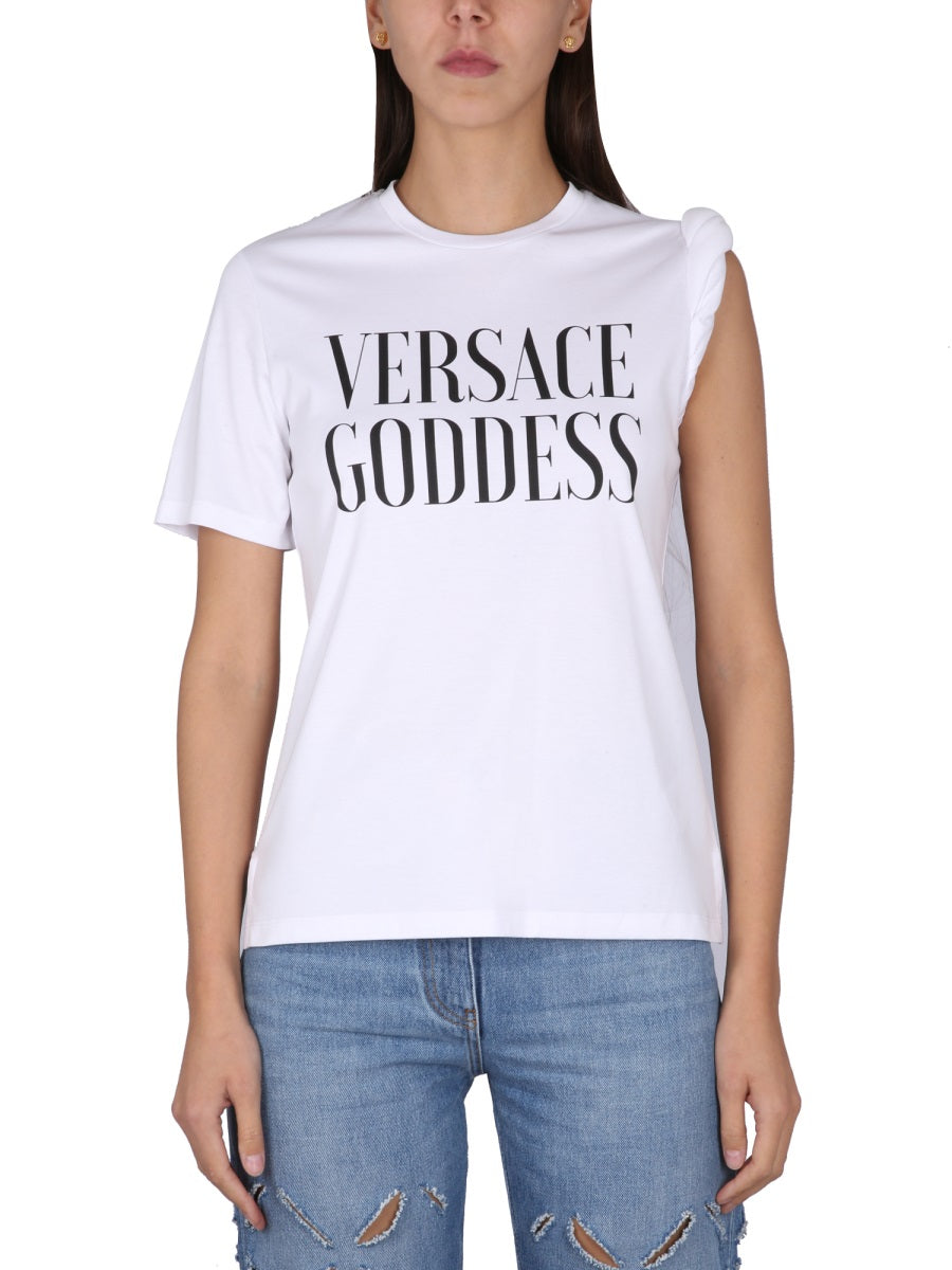 VERSACE Goddess Graphic T-Shirt for Women