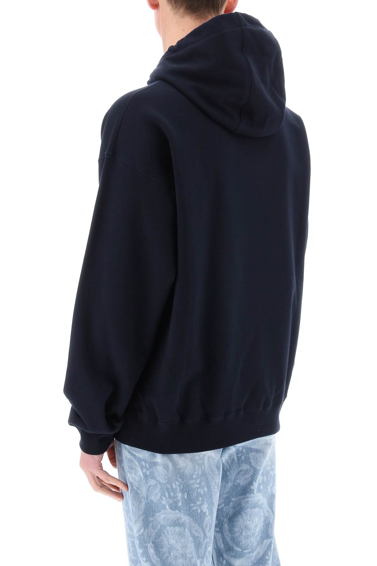 VERSACE Cotton Hoodie with Ribbed Edges - Mitchel Fit