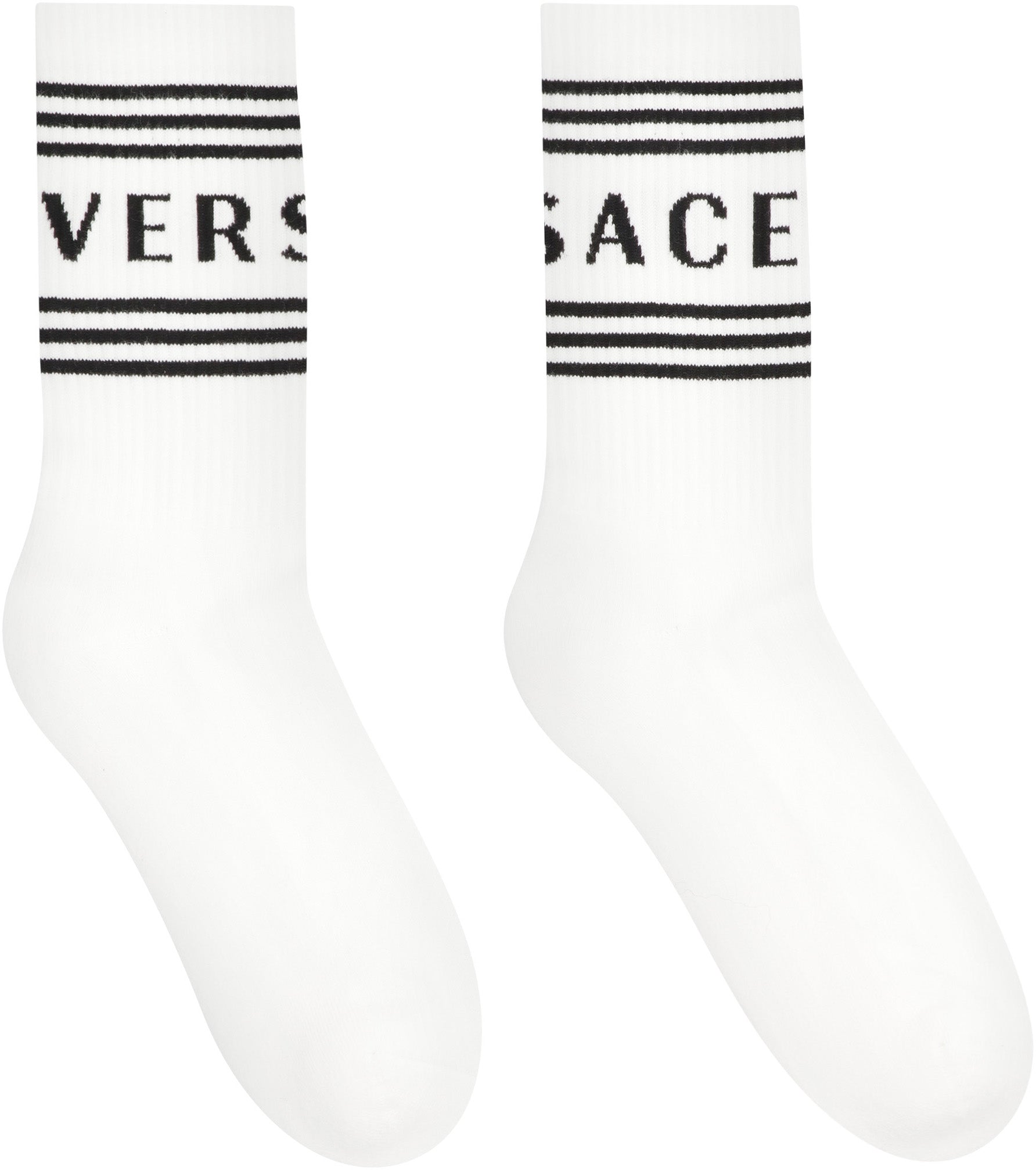 VERSACE Stretch Cotton Blend Athletic Socks for Men