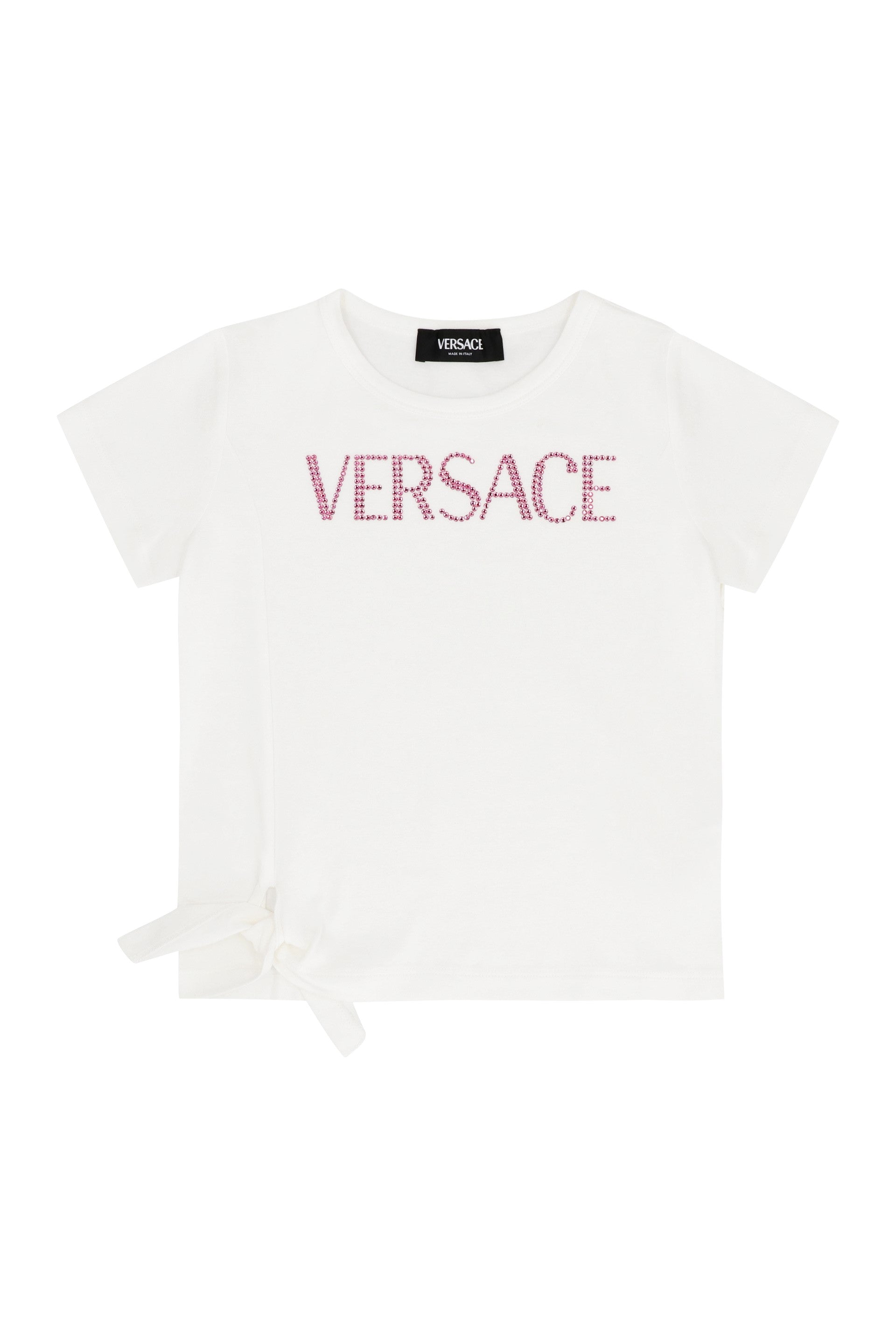 YOUNG VERSACE Girls' Cotton Crew-Neck Mini T-Shirt