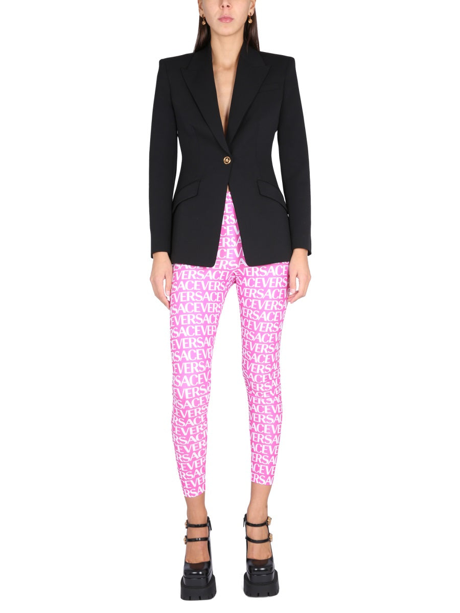 VERSACE Women’s Single-Breasted Jacket with Peaked Lapels