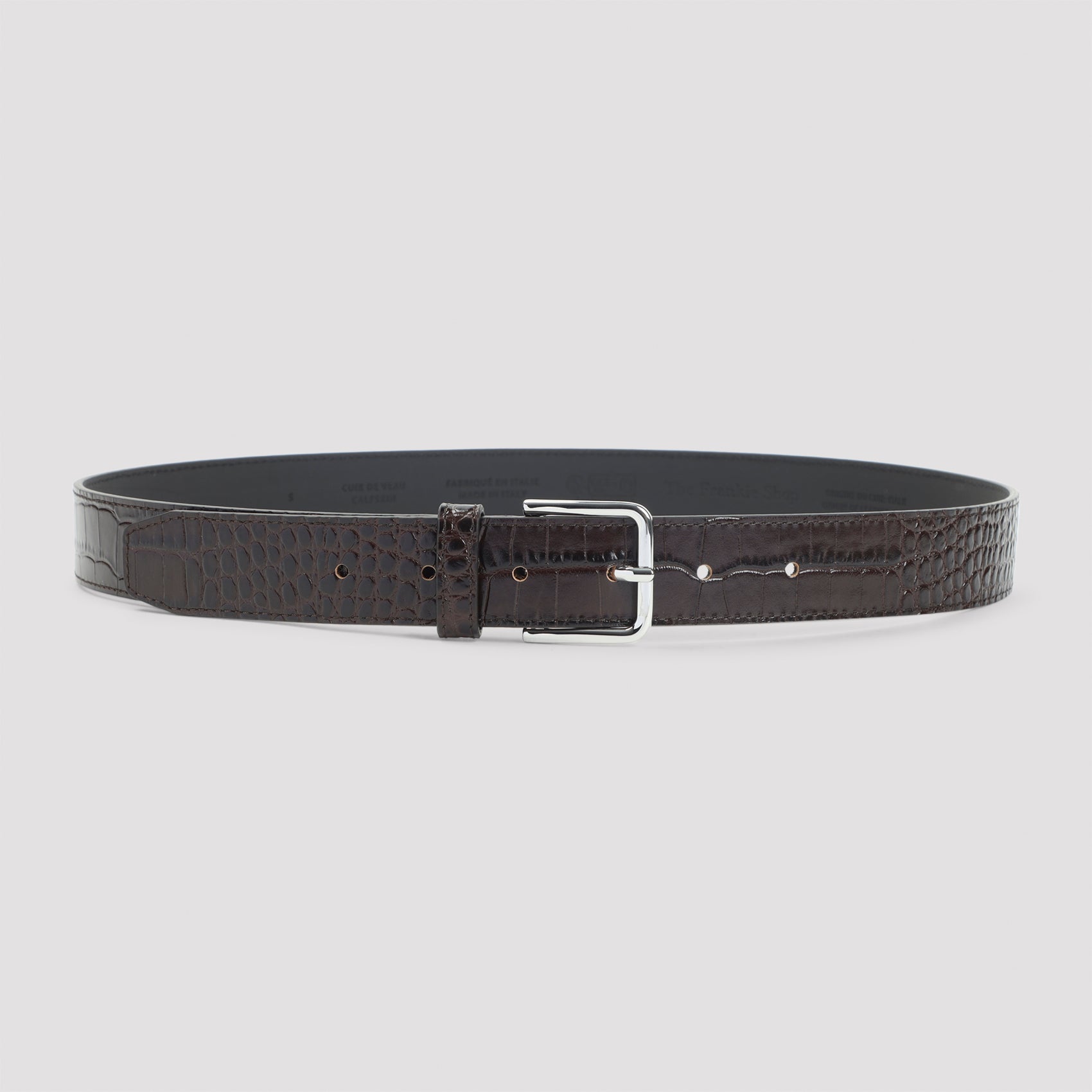 THE FRANKIE SHOP Croc-Print Leather Belt