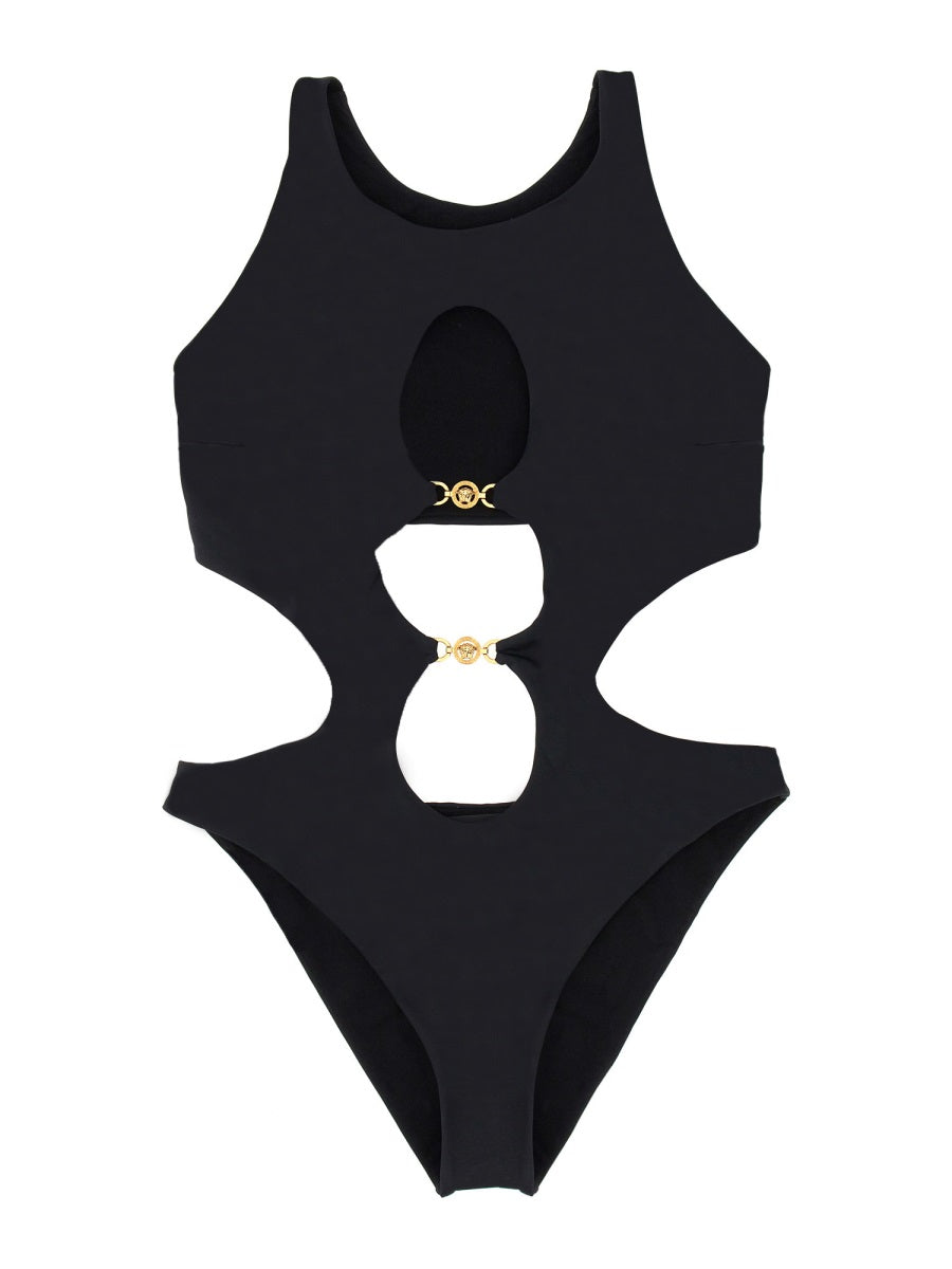 VERSACE Open Back Jellyfish One-Piece Swimsuit