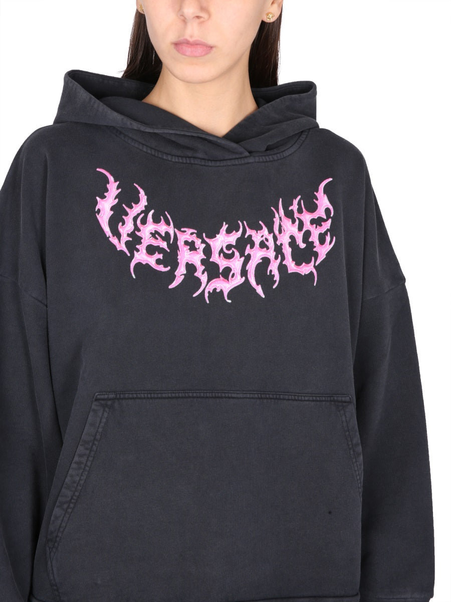 VERSACE Hooded Sweatshirt with Logo