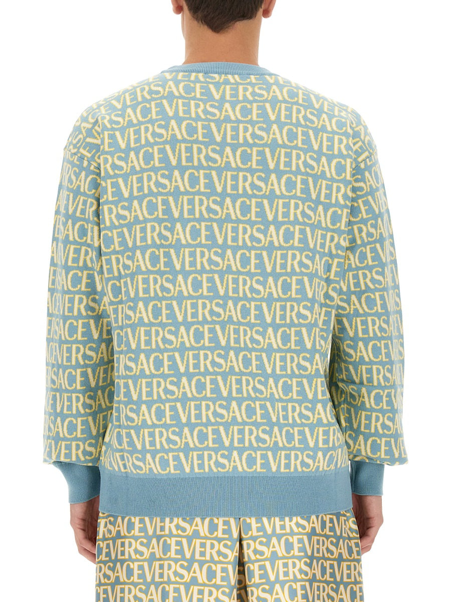 VERSACE Oversized Logo T-Shirt - Size 50 IT