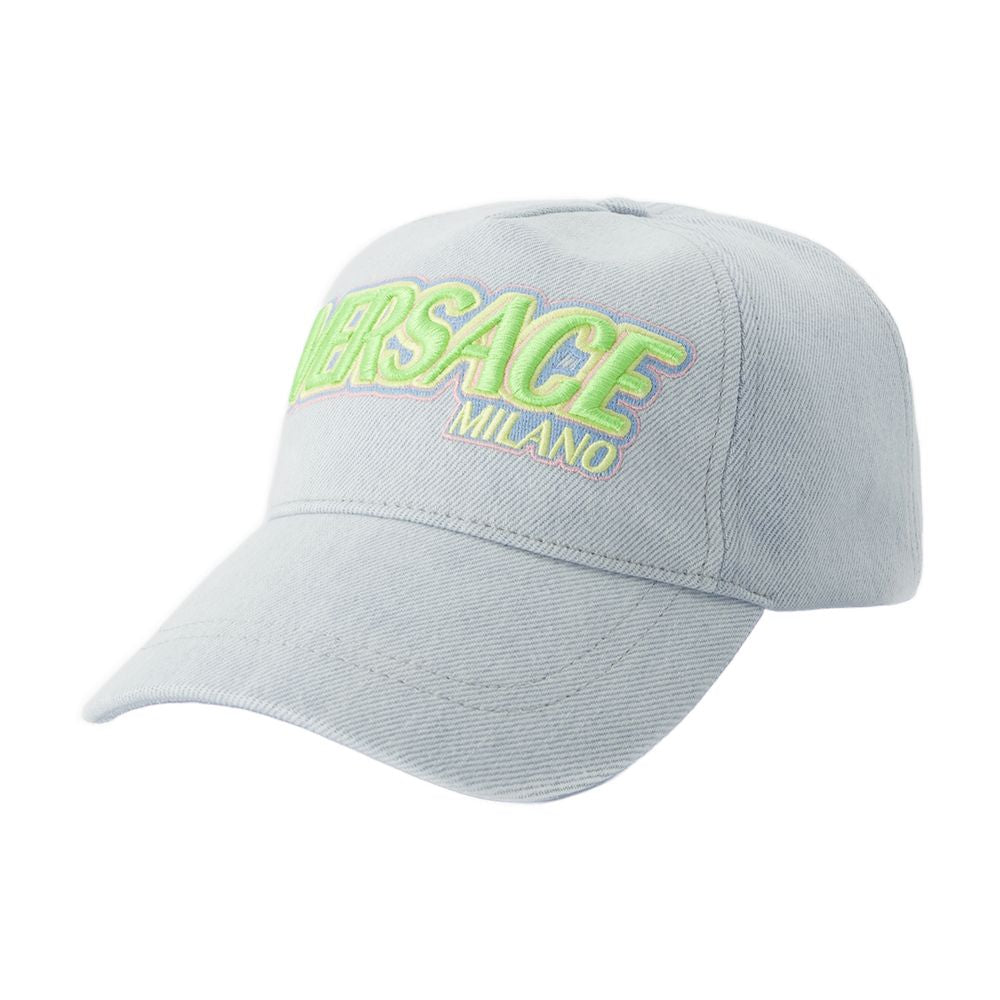 VERSACE Men's Denim Multi-Color Cap - SS24 Collection
