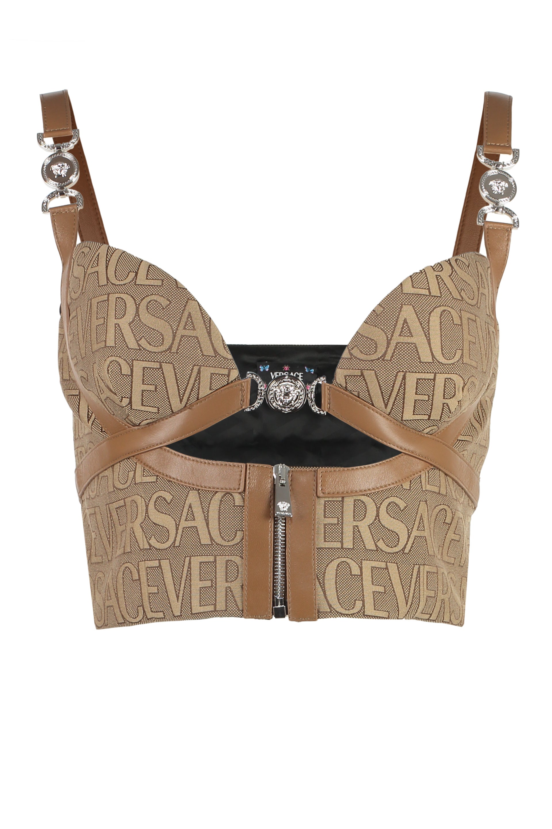 VERSACE Mini Corset Top with Jacquard Detailing