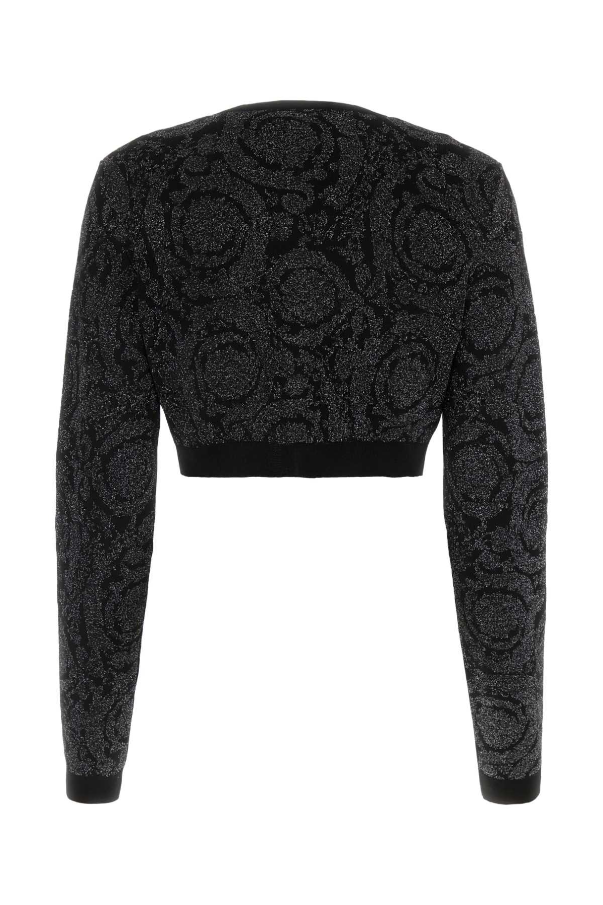 VERSACE Embroidered Stretch Viscose Blend Cardigan for Women