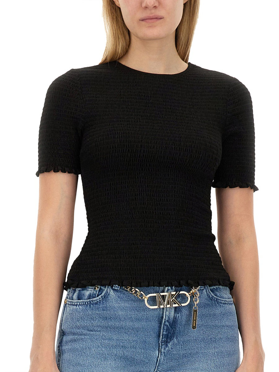 MICHAEL BY MICHAEL KORS Slim Fit Georgette Knit T-Shirt