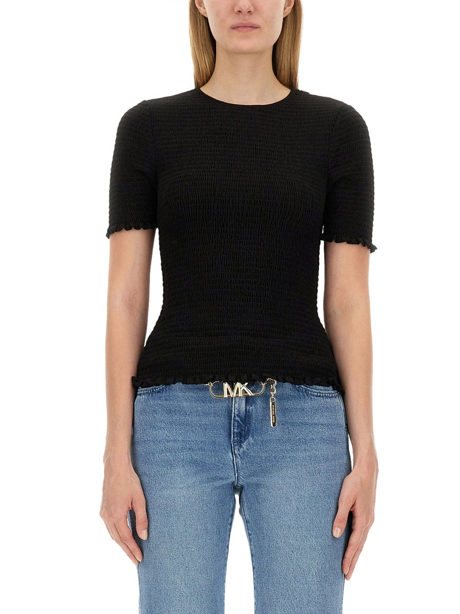 MICHAEL BY MICHAEL KORS Slim Fit Georgette Knit T-Shirt