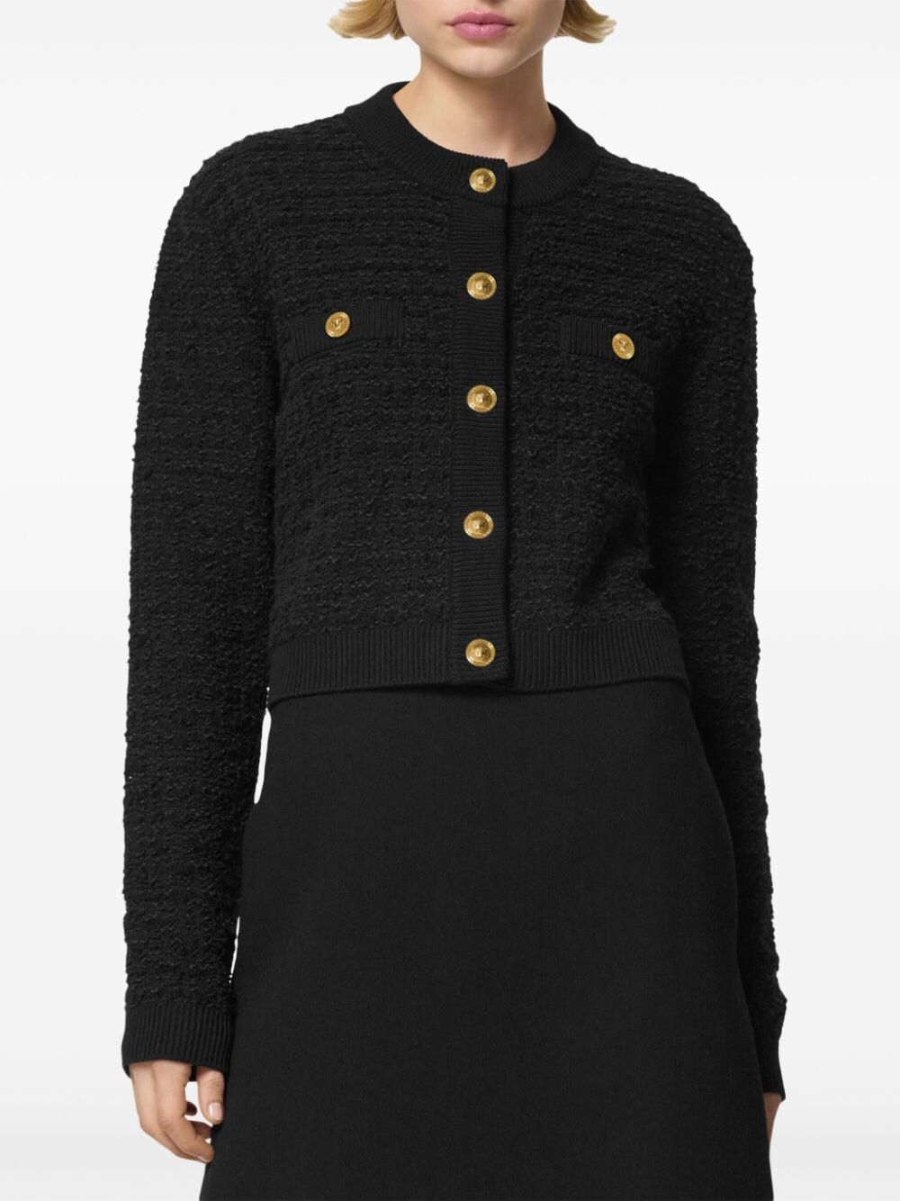 VERSACE Knit College Tweed Sweater