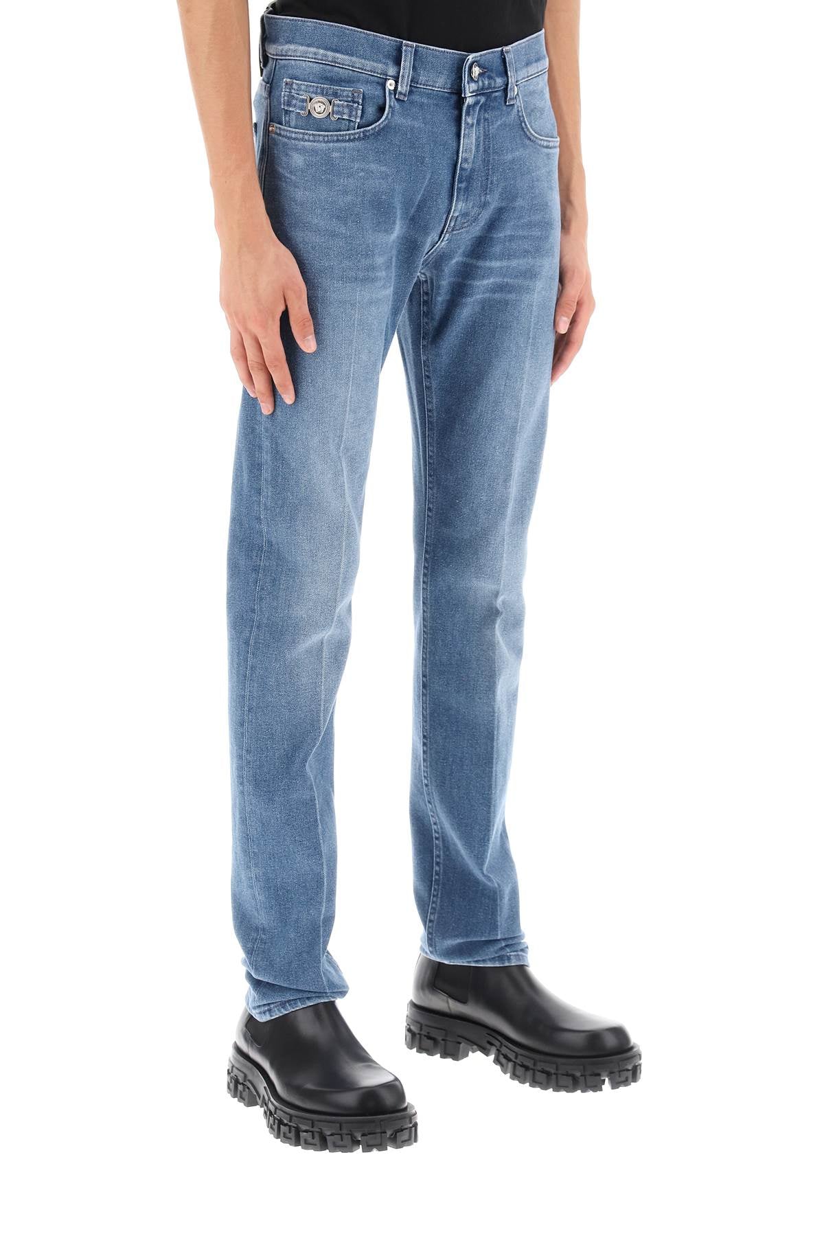 VERSACE Slim Fit 5-Pocket Jeans for Men