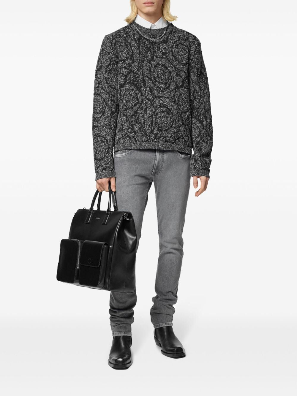 VERSACE Mini Stone Wash Denim Pants for Men