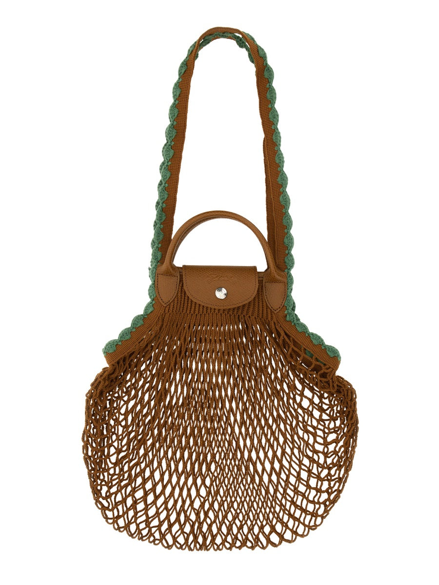 LONGCHAMP Large Scalloped Trim Shoulder Handbag