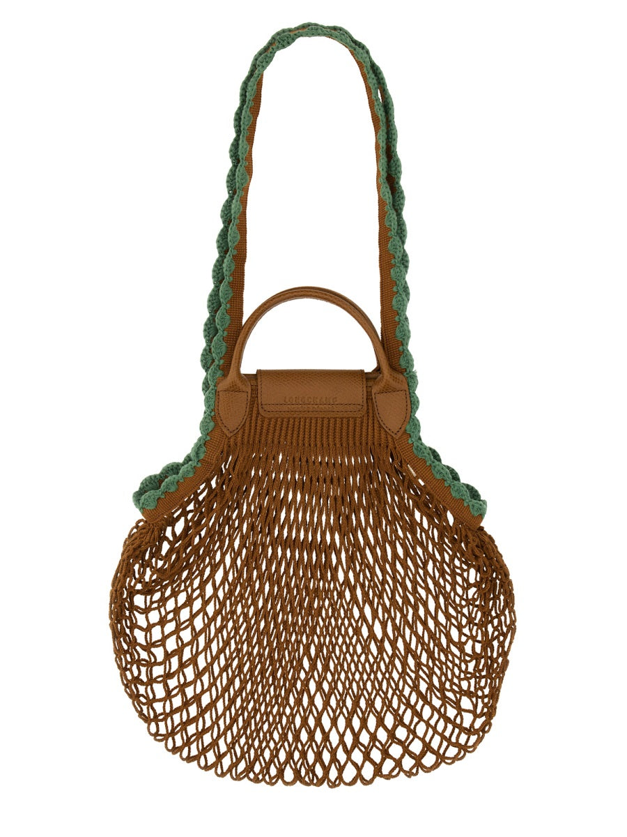 LONGCHAMP Large Scalloped Trim Shoulder Handbag