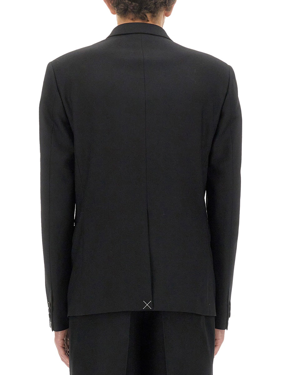 VERSACE Double-Breasted Wool Blazer - Size 48
