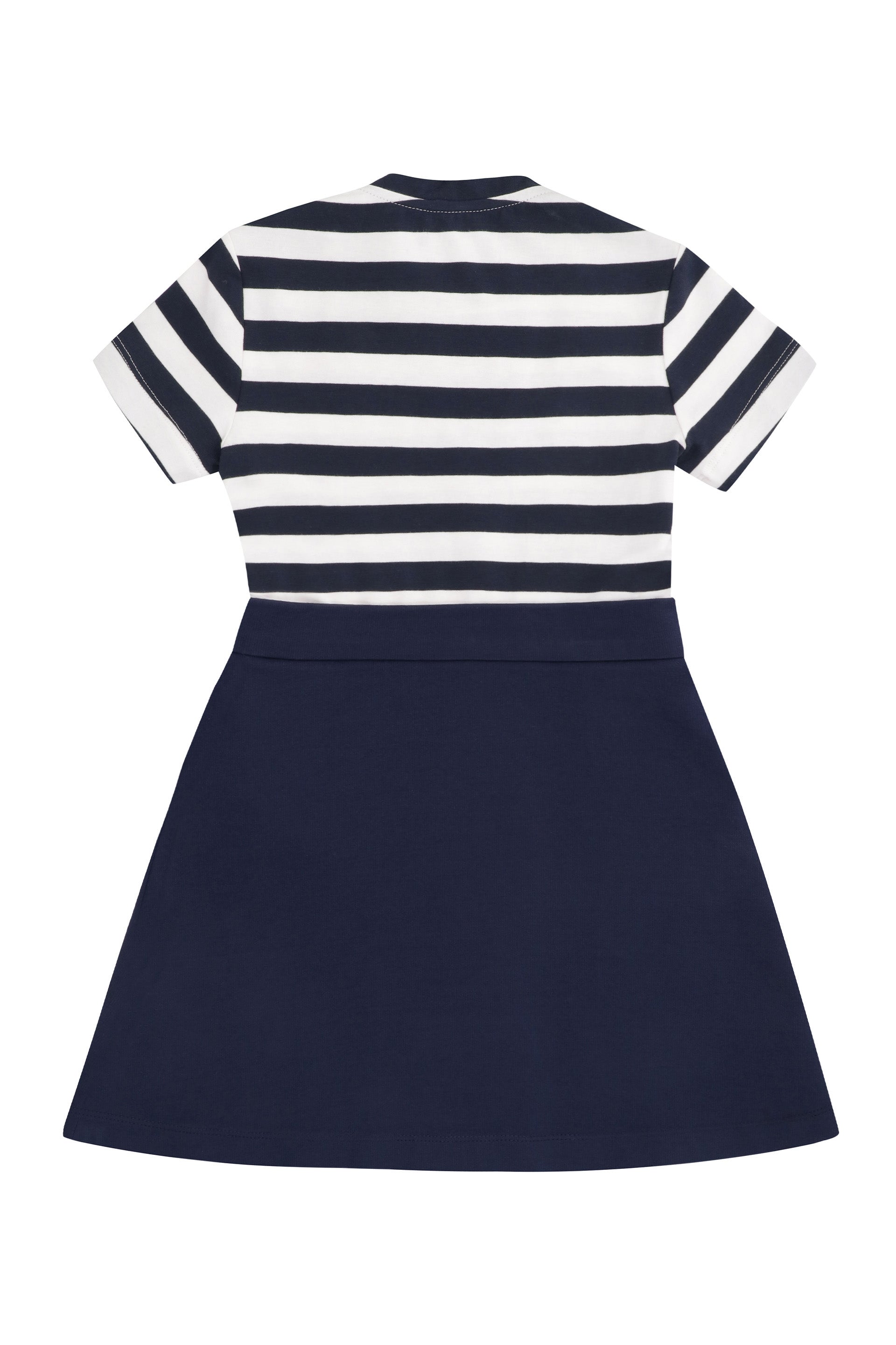 YOUNG VERSACE Chic Striped Cotton Mini-Dress for Girls