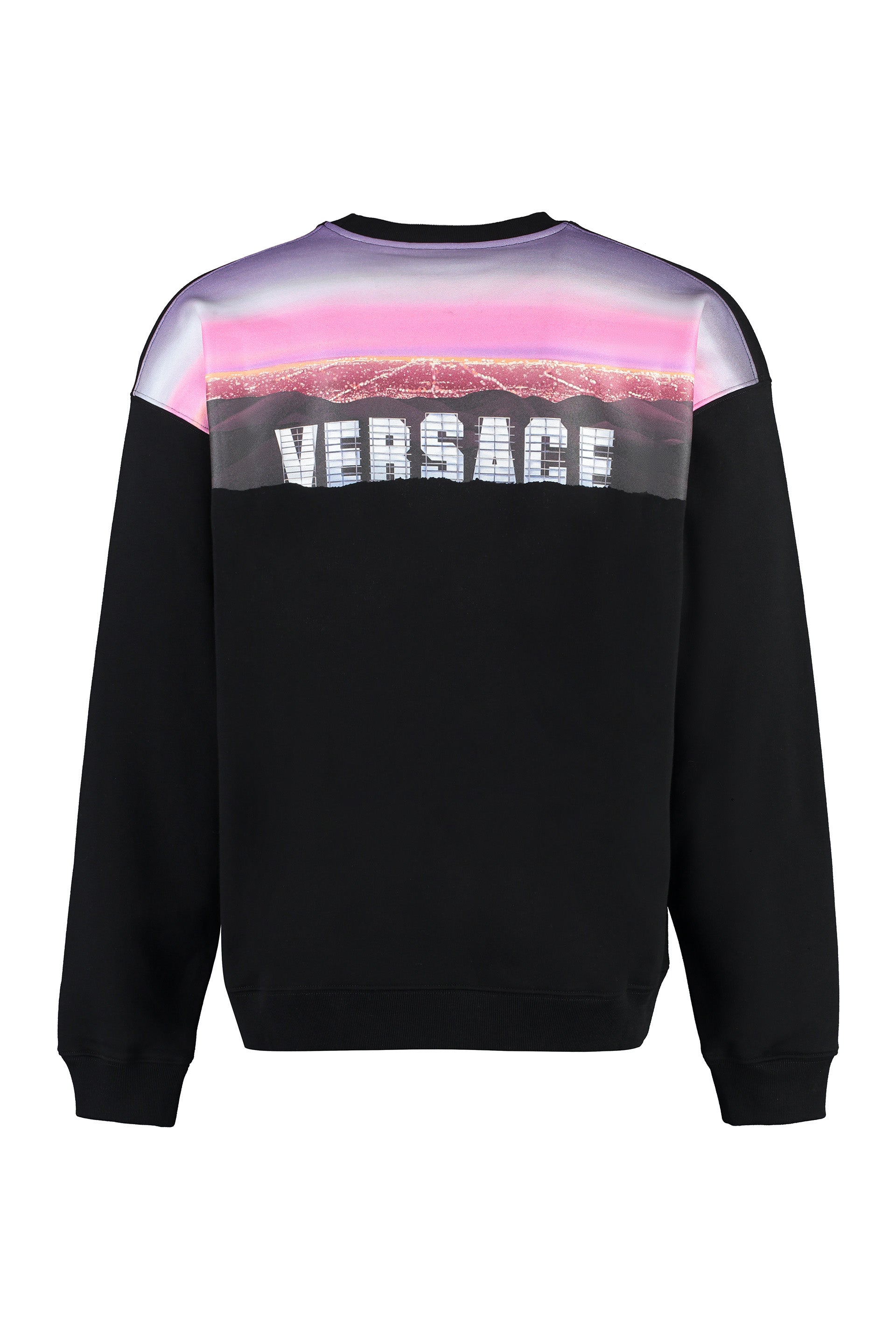VERSACE Printed Cotton Crew-Neck Sweatshirt