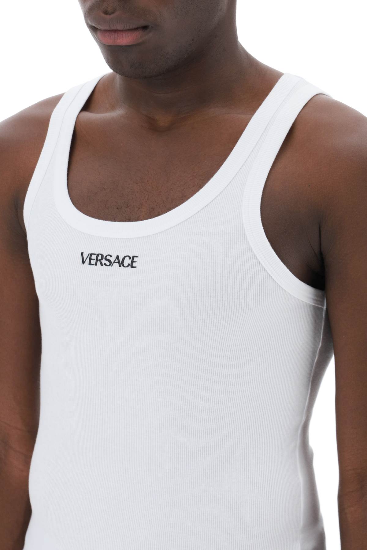 VERSACE Cotton Stretch Tank Top for Men