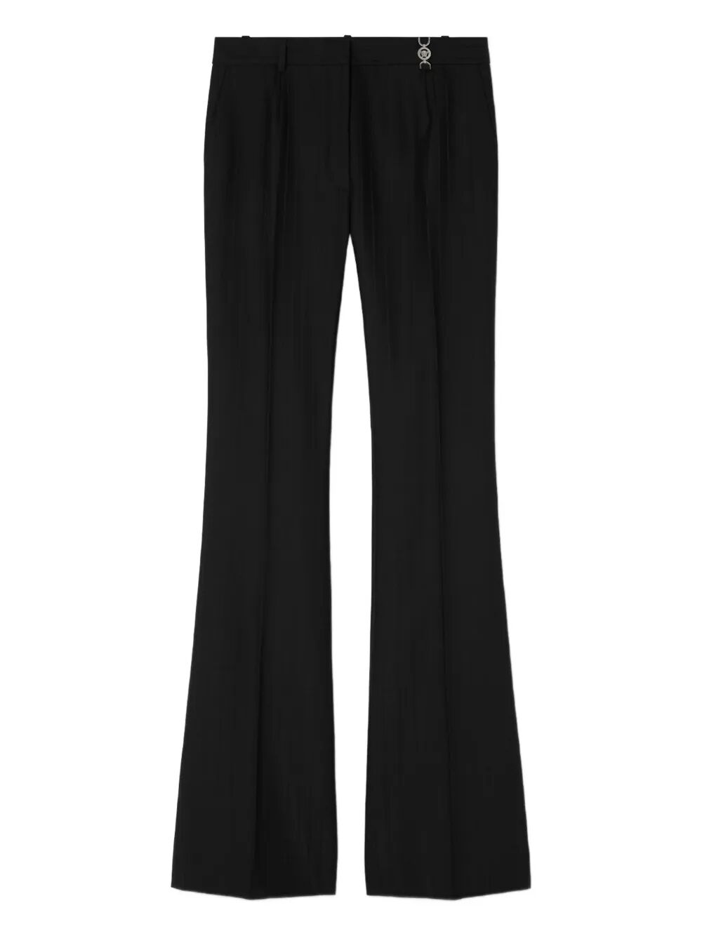 VERSACE Sophisticated Women’s Informal Wool Pants with Tonal Pinstripes